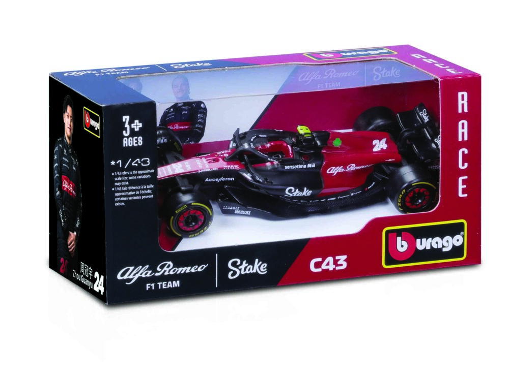"Bburago F1 1:43 Alfa Romeo Orlen C43, WB #24 (Guanyu Zhou)" - Image 2